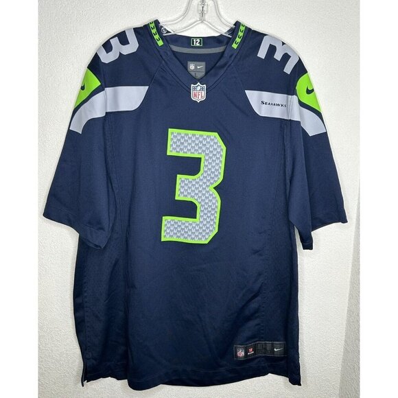 Seattle Seahawks Russell Wilson #3 Jersey Mens Large Blue Nike On Field NFL - Picture 1 of 16